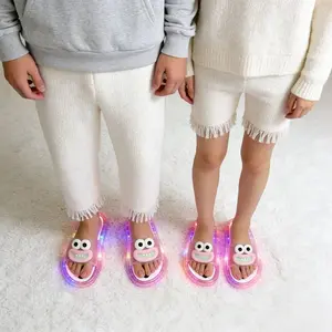 Women's LED Light Up Cartoon Flip Flops, Battery Powered PVC Summer Slippers for Women, Flashing Sandals for Night Out, Pool Party, Beach, Home, Cute Glowing Gift for Women, Girls, Ladies, Daughter Light-Up Heel-Activated