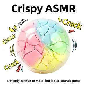 Macaron Color Crispy Squeeze Fidget Ball - Stress Relief Toy with Clear ASMR Sound, Slow Rebound, Ideal Party & Holiday Gift for Decompression