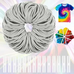 Rubber Bands for Tie Dye,115 Pcs Tie Dye Rubberbands Kit,Clear  White Tie Dye Rubber Band for  Women Men Large Groups,T Shirt,Dress,Tank Top,Tshirts,Leggings,Swimsuits
