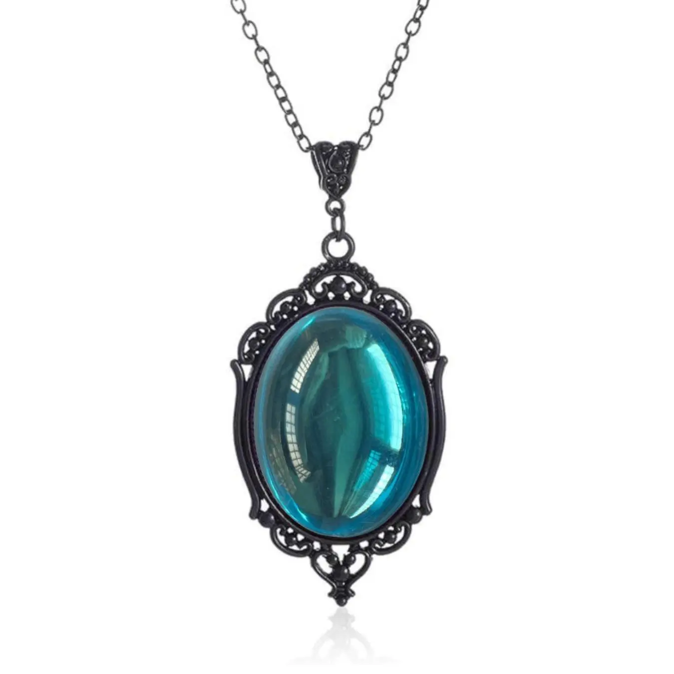Gothic Vampire Cameo Women Man Pagan Witch Jewelry Accessories Pink Green Cameo Satanic Demon Halloween Magic Pendant Necklace