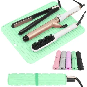 Oversize Silicone Heat Resistant Mat for Hair Styling Tools, Hot Tools Holder, Curling Iron Mat, Portable Travel Flat Iron Hair Straightener Pad Cover