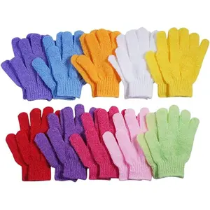 10 Pairs Exfoliating Gloves - 100% Nylon, Double Sided Bath Gloves for Beauty Spa, Massage, Skin, Shower & Body Scrubbing Accessories Personal