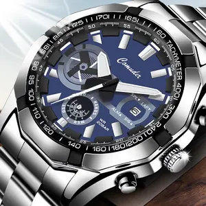 Men's Watch Men's Calendar Waterproof Night Light Watch Trend Quartz Watch Stainless Steel Strap Watch