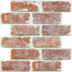 3d red brick wall panels peel and stick brick tiles 10 pcs of 12x12 small size thin pvc faux brick adhesive whitewash red brick backsplash fake brick paneling paintable decorative tile