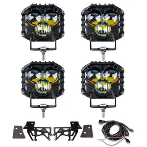 4-pack Spotlights with Mounting Brackets flashing switch Kit For Wrangler JK/JKU