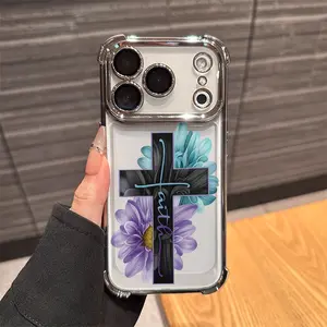 Cross Phone Case TPU for iPhone17AIR 17PRO 16PRO 15PRO MAX  14 PLUS 13PRO 12 11PRO XS MAX X XR Samsung Galaxy S25 Ultra S24 S23 S22 Plus