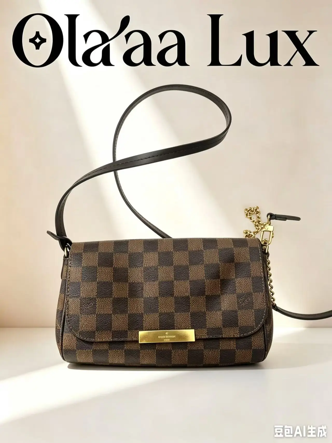 Pre-owned Louis Vuitton Damier Ebene Favorite MM Crossbody Shoulder Bag