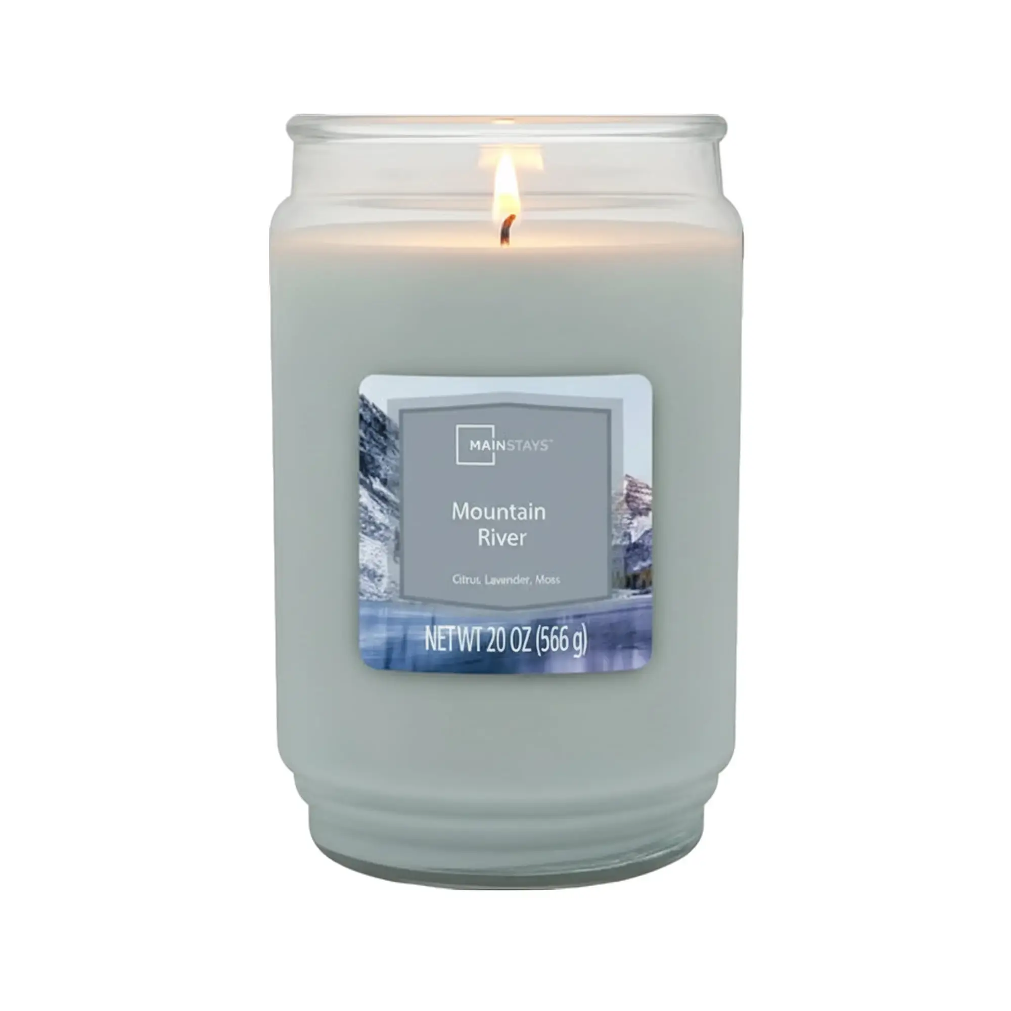 Mainstays Mountain River Single-Wick Scented Glass Jar Candle, 20oz