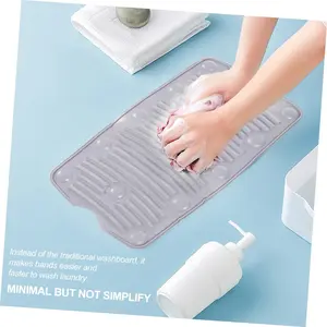 Foldable Silicone Washboard Suction Cups Non-Slip Home Washing Board for Laundry Portable Multifunctional Cleaning Tool Random Color