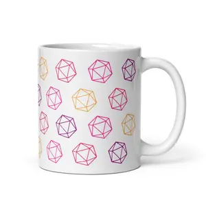 Critical - Dice Ceramic Mug | D20 Mug, DnD Design | Glossy Drinkware | Perfect for Coffee