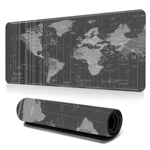Stylish Modern World Map Desk Mat Gaming Mouse Pad Minimalist Global Map Extended Mouse Pad for Laptop Large Mouse Pad for Desk with Non-Slip Rubber Base Stitched Edges Surface Perfect Gift for PC Gamers Office Workers & Home Use
