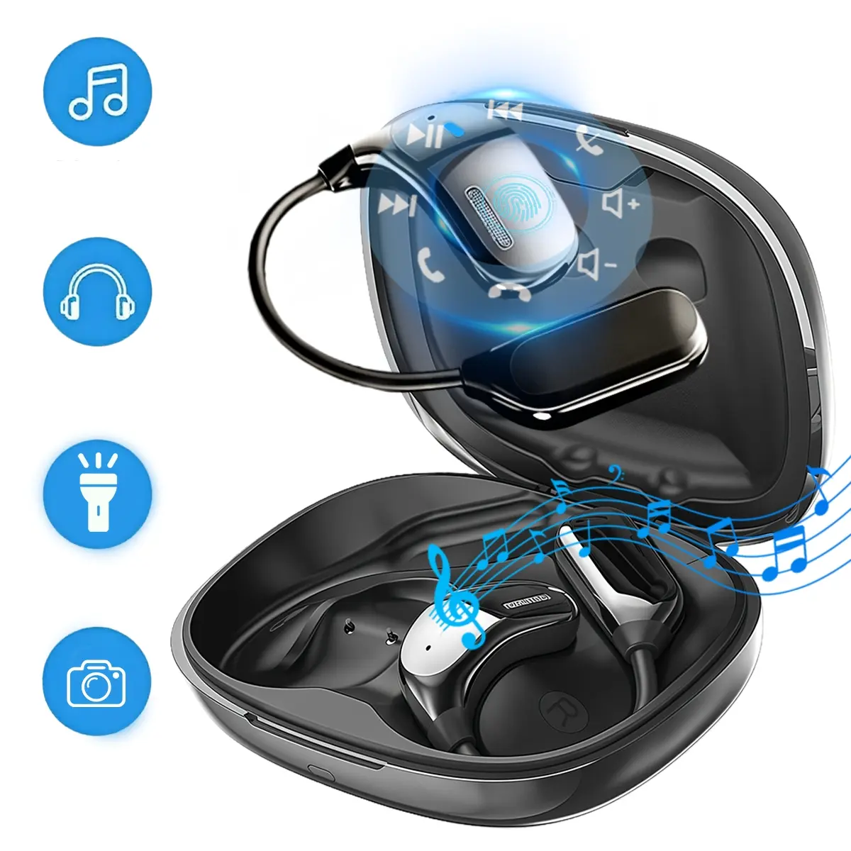 Bluetooth Earbuds,2026 Wireless Earbuds For ipone/Andriod,BT5.4 Headphones Sport,Electronic Touch Screen,Clear Voice Assistant,Take Photos Remotely,30Hrs Long Time