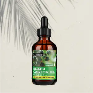 Ktintar Black Castor Oil 1/2/3 COUNT (60g / Count) - Cold Pressed Organic Oil, Ideal for Hair Growth, Eyebrow & Skin Care, Pure & Hydrating