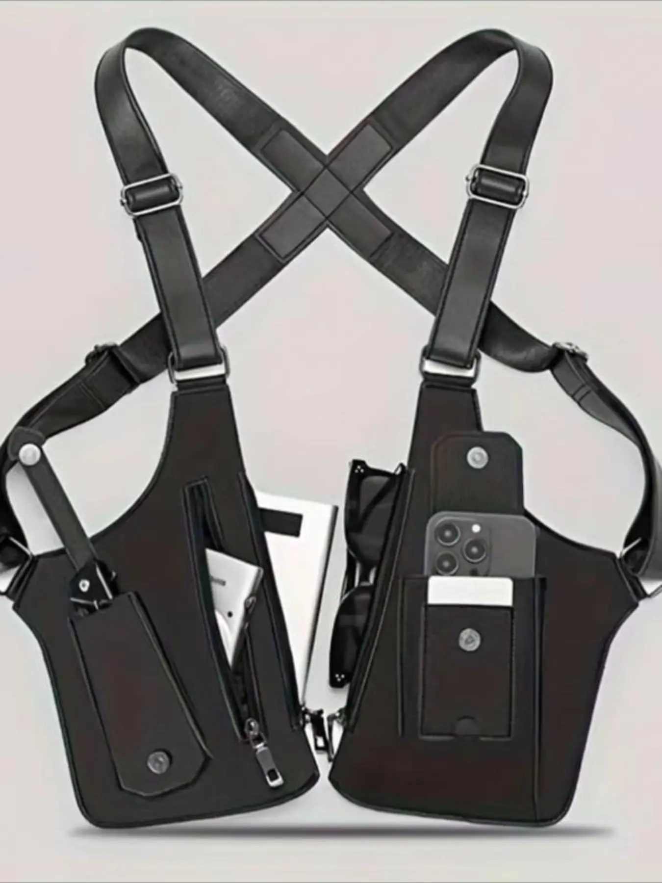 Casual Shoulder Bag with Underarm Wallet Pocket Gun Holster Phone Holder, Side Pouch, Anti-Theft Hidden Design, Stylish and Functional, Versatile Bag