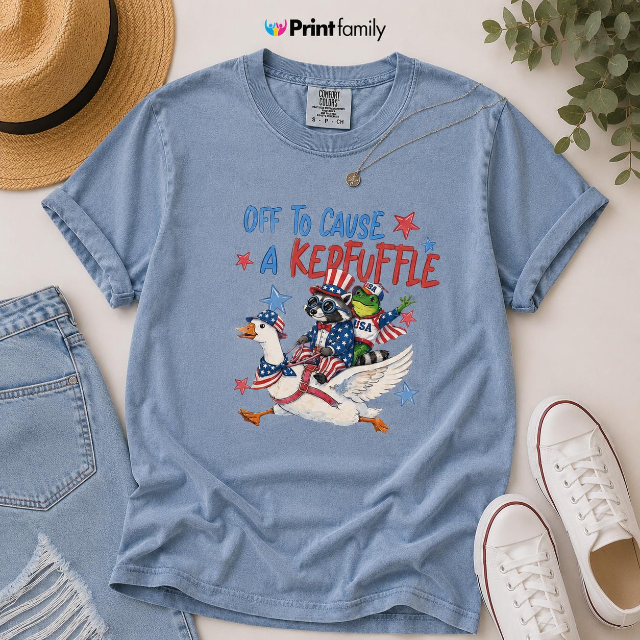 Comfort Colors Funny Animal USA Shirt, Patriotic Frog Raccoon Goose Tee, Funny Sarcastic Saying T-Shirt, Independence Day Graphic Tee, 4th of July USA Shirt – Printfamily