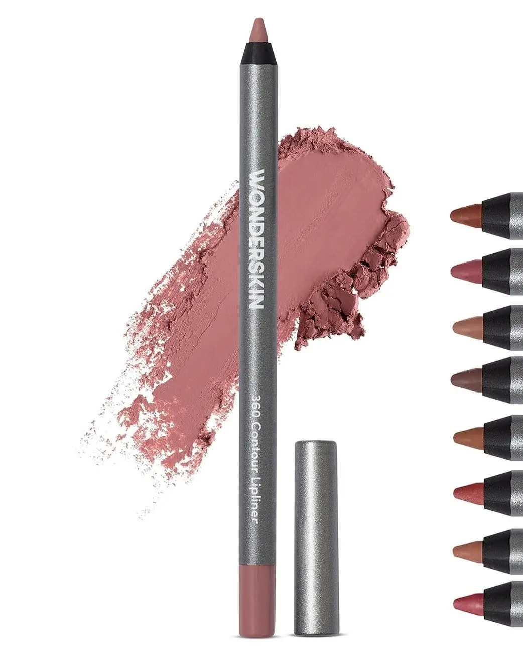(1pcs) Wonderskin Lipliner Pencil - 360 Contour Lipliner, Long Lasting, Sharpenable, Waterproof and Transfer-Proof Brown Lip Liner Pencil (Saddle)