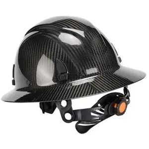 OSHA Approved Full Brim Hard Hats – New Construction Helmets, Vented, 6-Point Ratchet Suspension, Carbon Fiber Pattern, Heavy-Duty Protective Gear with Superior Impact Resistance and Maximum Safety for Construction Applications