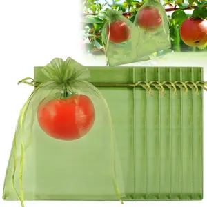 100pcs Drawstring Mesh Bags for Fruit Protection, Prevent Bugs and Birds, Ideal for Covering Apples Tomatoes Peaches, Reusable and Breathable Bags, Also Perfect for Party Favors Candy Snack Packaging, Gift Wrapping, Easy to Use