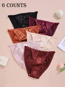 Women's High Waist Plain Pattern Fitted Underwear, Comfortable Breathable Oil Cloth Design, Ideal for All Seasons