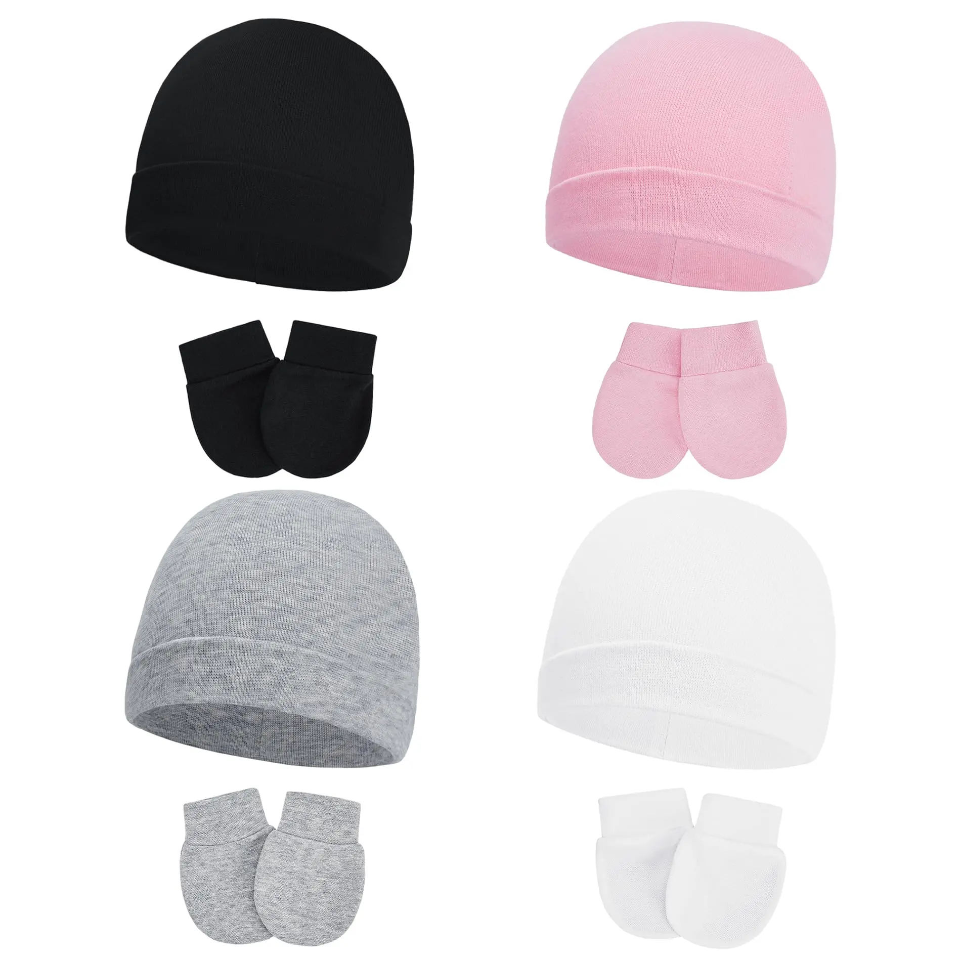 4 Pack Black & Pink & Gray & White