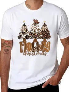 Howdy Christmas Tee, Cowgirl Western Christmas Trees shirt, Pink Leopard Coquette Xmas Bow T-Shirt, Cute Country Shirt