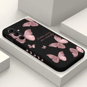 for  Galaxy A54 5G Case,  Butterfly for Galaxy A54 Case, Anti Slip Shockproof Flexibility Soft Protective Protector A54 5G Phone Case-Butterfly Black