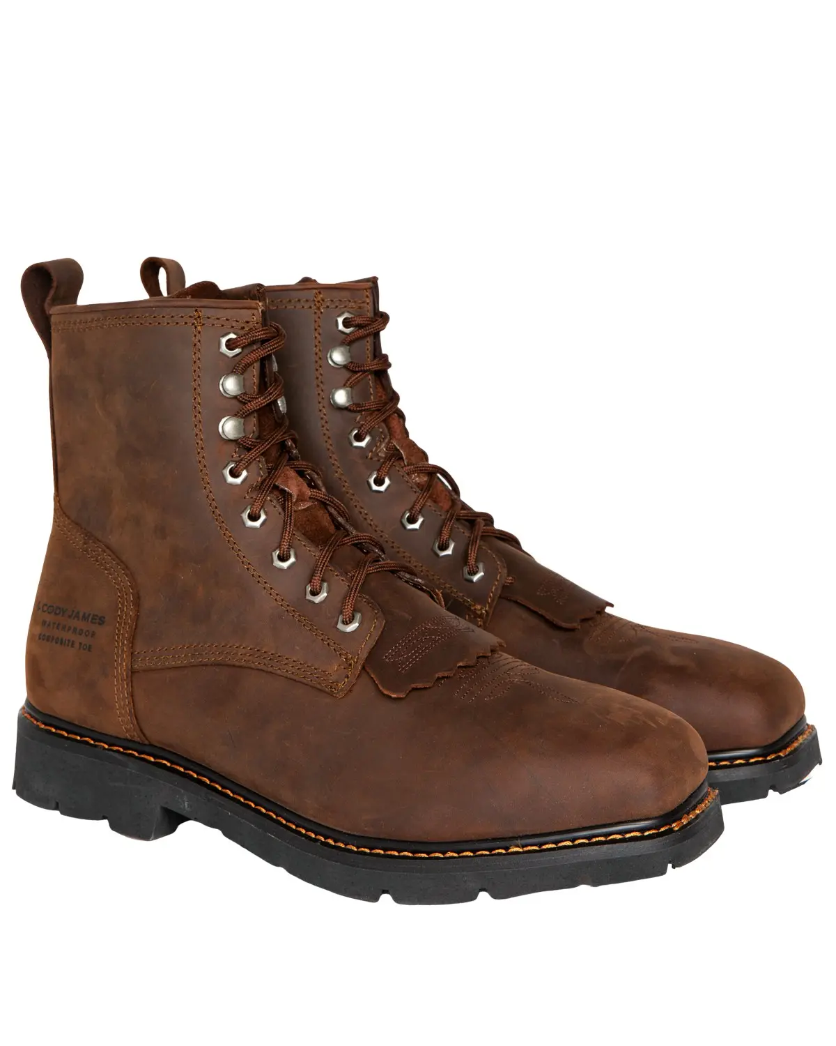 Cody James Men's Men'S 8" Mustang Lace-Up Kiltie Waterproof Work Boot - Cwpr8