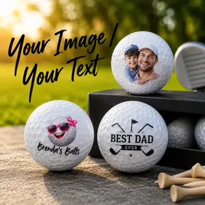 UV Printed Custom Golf Balls. Packs of 3 in gift sleeve