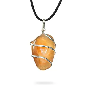 AYANA Citrine Necklace for Abundance & Joy – Healing Crystal Pendant to Attract Success, Boost Confidence & Solar Plexus Chakra, Ideal for Leo & Gemini