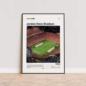 Jordan–Hare Stadium Poster, Auburn Tigers Poster Print, NCAA Stadium Poster, NCAA Art, Sports Poster, Football Fan Gift, Modern Art unframed canvas poster Decor Glossy trendy poster