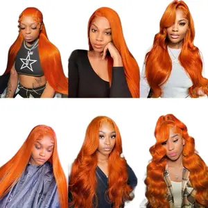 Ginger Wig - Long Red Wig with Real Hair Texture and Natural Volume, Ideal for Everyday Wear color water ginger orange