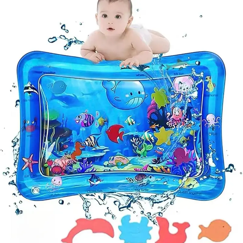 [New Deal] Baby Water Pad Water Play Mat for Infants Toddlers Early Development Activities Inflatable Tummy Time Water Mat for 3-48 Months Boy Girl Baby Toys Play mat for Baby's Stimulation Growth,26”x22”