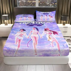 3Pcs Dreamy Cosmic  Fitted sheet Three Piece Set (1*Fitted Sheet+2*Pillowcases, Coreless), Fantasy theme, Stylish Bedding Set, Mattress protector Soft, Breathable, Bed Sheets Set