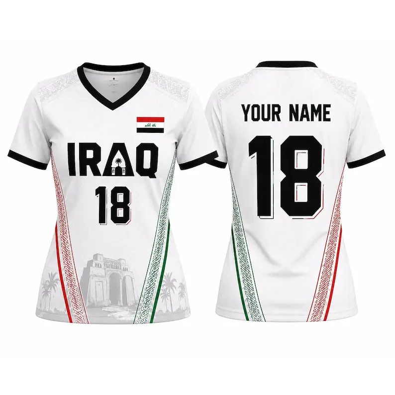 "Custom Name" Iraq WC 2026 Soccer Vintage Jersey T-Shirt, Iraq National Team Retro Soccer Fan Shirt, Personalized Name Number Soccer Shirt, WC 2026 Iraq Supporter Tee, Unisex Iraq Football Apparel, WC 2026 Tee