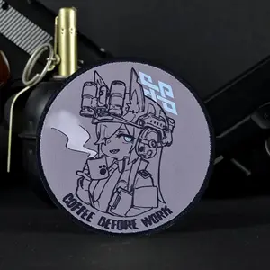 Anime Girls Morale Badge Blue Archive Kanna Tactical Patch Game Printed Chevron Hook&loop Stickers Military Backpack Armband