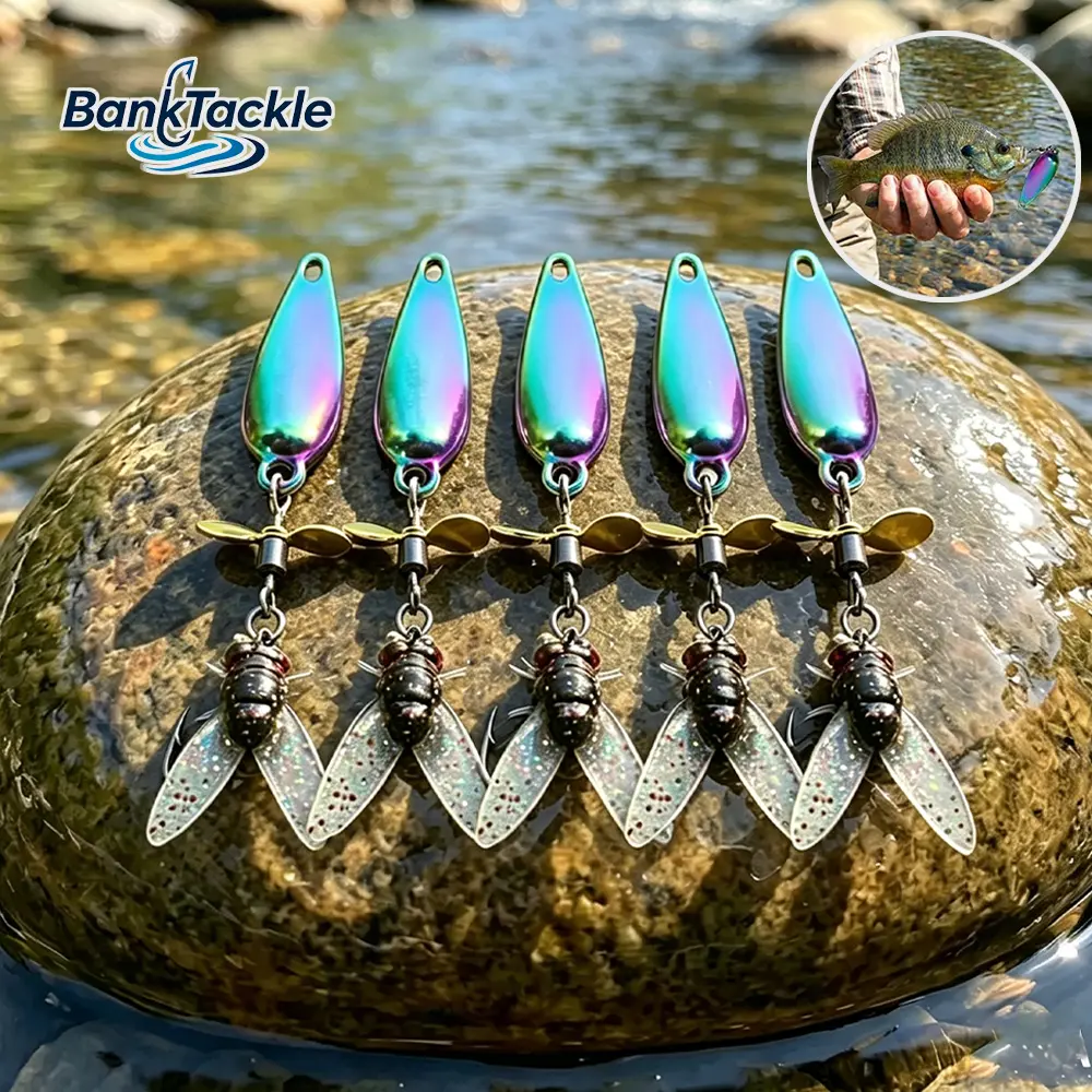 5Pcs Propeller Spinner Lure Kit, Multi-Color Metal Fly Baits, Ultra-Light Rig for Freshwater Stream Fishing, Targets Trout and Bass, Outdoor Fishing Equipment