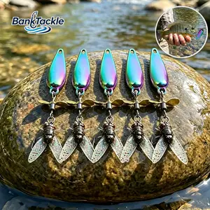 5Pcs Propeller Fly Micro Spinner Fishing Lures, Multi Color Ultra Light Soft Artificial Fly Baits, Realistic Spinner Rig for Trout Bass Minnow Freshwater Fishing