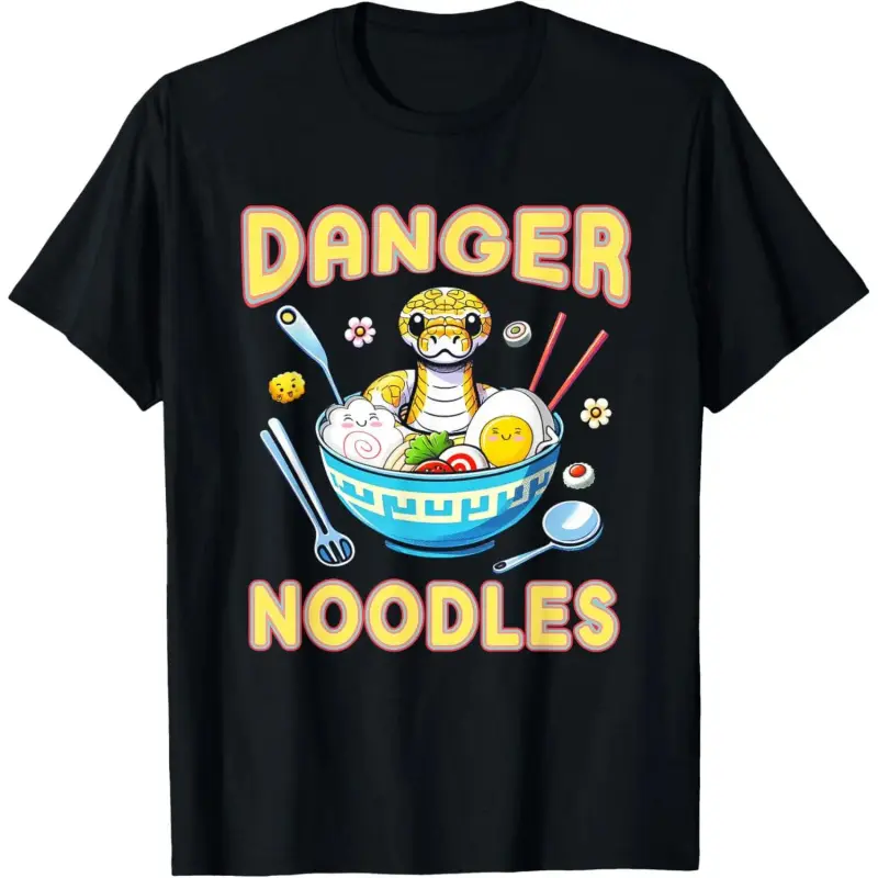 Cotton Graphic Tees Streetwear Gifts  Danger Noodles Snake Owner Ball Python Reptile Snakes T-Shirt