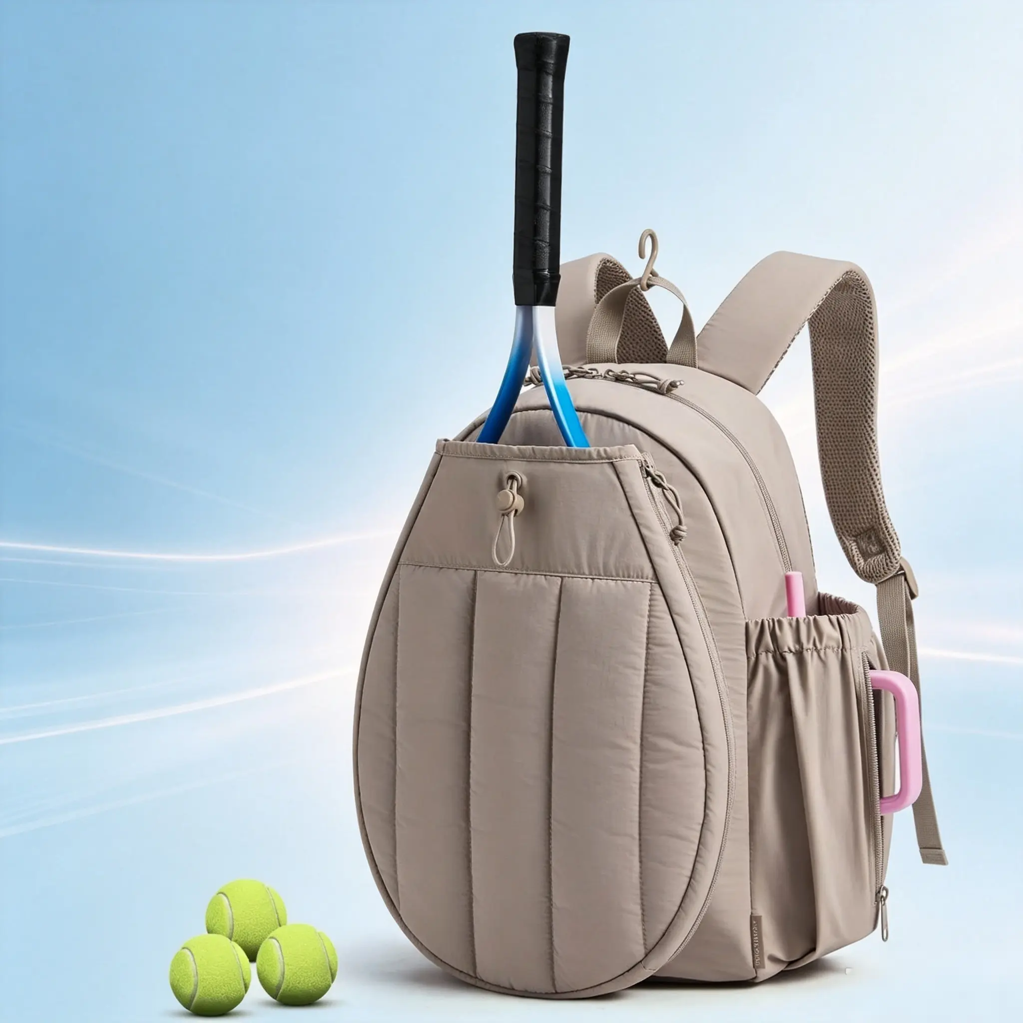 Plain Tennis Backpack, Badminton Racket Bag, Large Capacity Outdoor Backpack for Men and Women