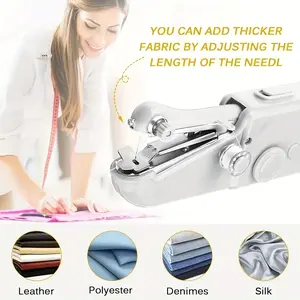 Handheld Sewing Machine Mini Sewing Machines, Portable Sewing Machine Quick Handheld Stitch Tool For Fabric, Cloth, Clothing (battery Not Included, Self-prepared 4 AAA Batteries)