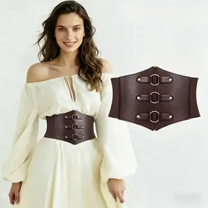 Women's Elastic Waist Cincher Belt, Gothic Wide Waistband, Waist Seal, Cosplay Costume, Back Velcro, Easy On/off, Perfect Gift, Rivet Decorated Belt