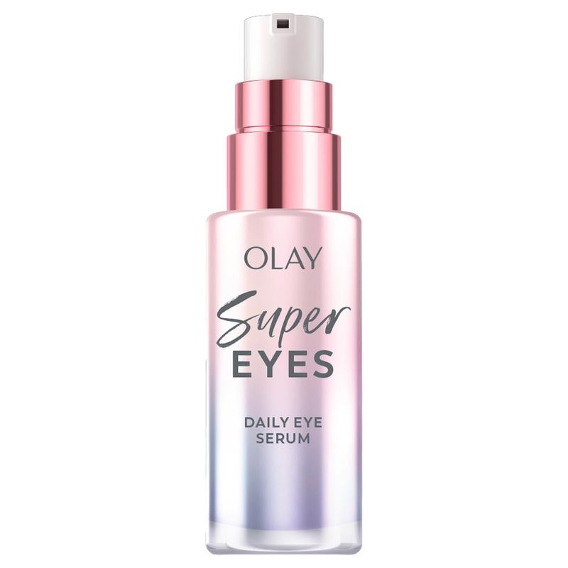 Olay Super Eyes Daily Liquid Serum & Under Eye Cream - Caffeine, Peptides, Bottle-Packaged Moisturizing Care to Smooth, Brighten, Hydrate, Reduce Puffiness