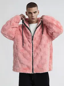 Hooded Fleece Jacket, Fitted, Chic Trendy Casual Style, Warm and Comfortable, Zipper and Drawstring, Suitable for Young Men and Women