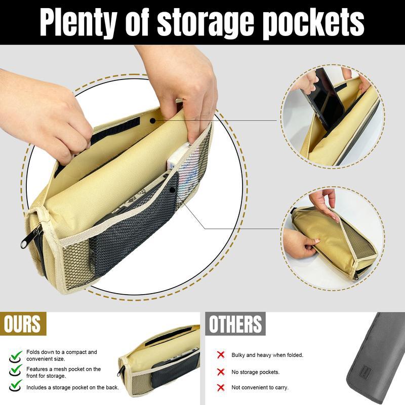 Portable Folding Stool with Carry Bag, Lightweight Foldable Stool, collapsible stools, Outdoor Chair with Pocket, Travel, Bbq, Fishing, Beach, Picnic, Camping Folding Chairs, Folding Lawn Chair, Sturdy Outdoor Bench, Camping Furniture