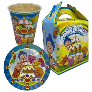 PLIM PLIM Party Kit 30ct Pack Includes 10 Vasos 10 Platos & 10 Cajitas Perfect for Celebrations