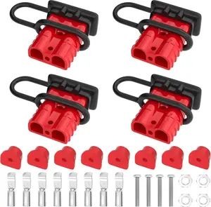 4PCS 50Amp Battery Quick Connect/Disconnect Connector,6 to 12 Gauge Battery Cable Connector, Wire Harness Plug Kit 12 to 36V for Car Winch Trailer