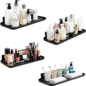 Easy To Assemble Floating Wall Shelf, Strong Glue Self Adhesive Shelving, Hole-Free Wall Storage Solution for Every Room in Your House