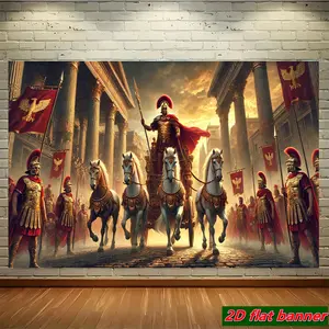 2D Flat, 2D Flat Banner 1pc, Roman Empire Parade, Holiday-themed Banners, Indoor Backdrops, Durable Photographic Hanging Cloth, Suitable for Event Decorations at Family Gatherings, Birthday Parties, Etc. (no Electricity Required), 2D Flat