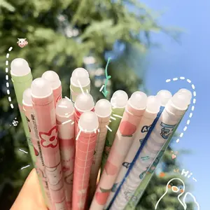Erasable Rollerball Pen, 5 Counts Cartoon Pattern 0.5mm Needle Tube Rollerball Pen, Writing Pen for Students & Offices, Rollerball Pen Set