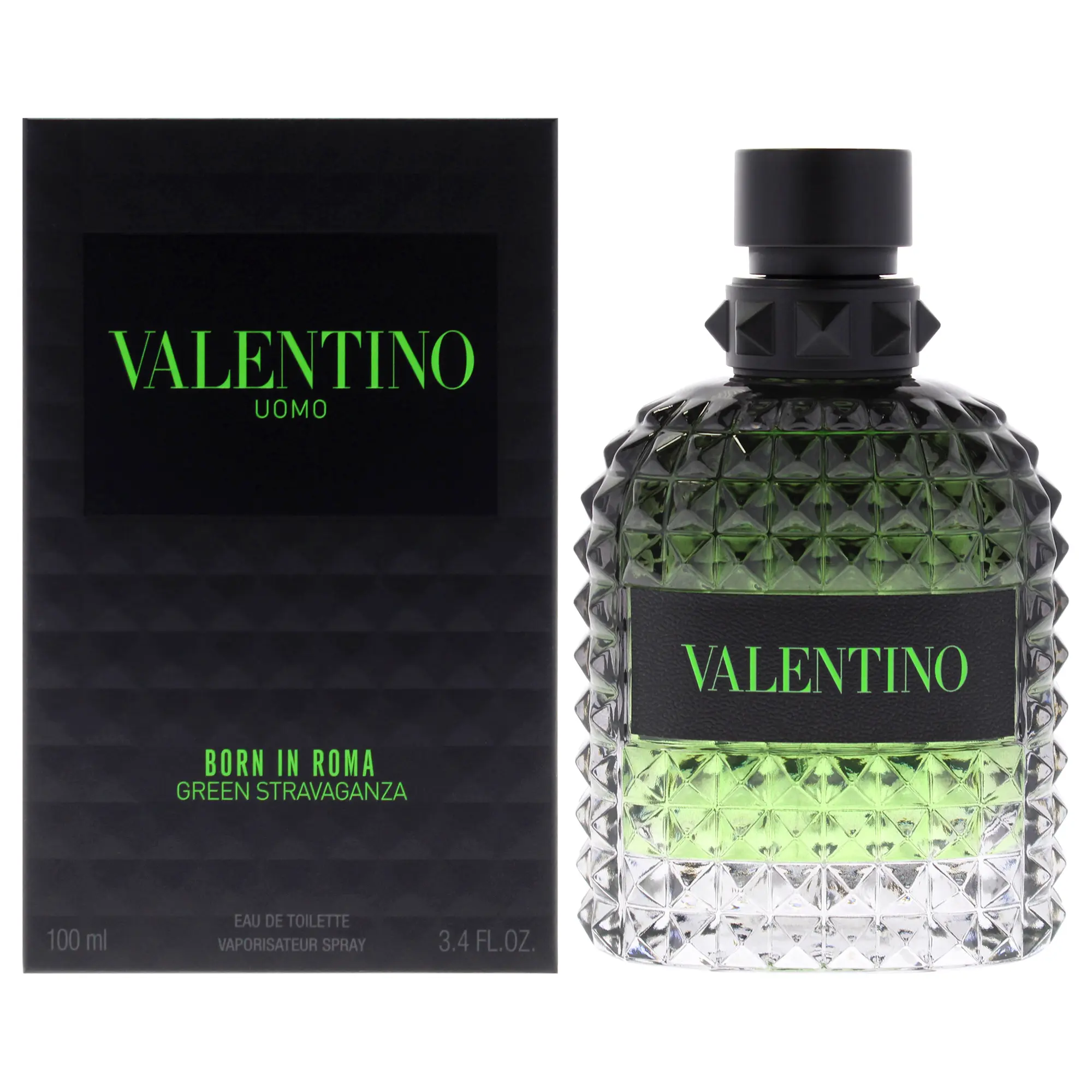 VALENTINO UOMO Born in Roma Green Stravaganza Unisex Fragrance, 3.4 oz EDT Bottle, Modern Unisex Fragrance